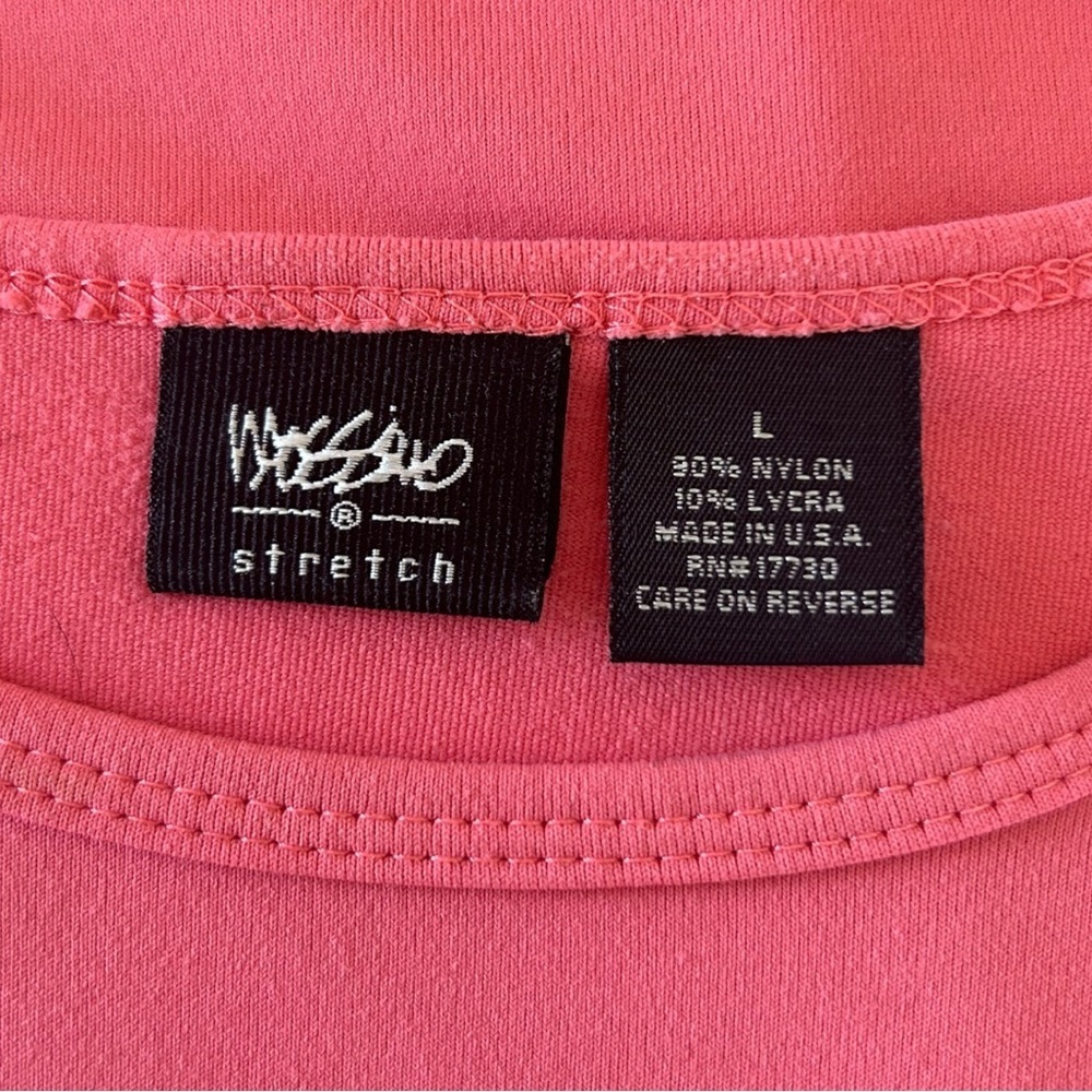 4/$20 Mossimo Stretch Pink Short Sleeve Scoop Neck Top Large - Picture 3 of 3